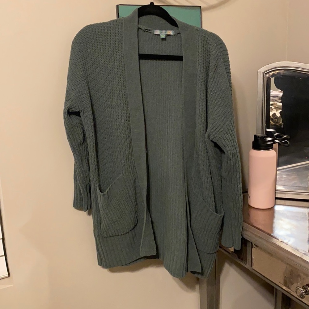 Green cardigan from Tillys